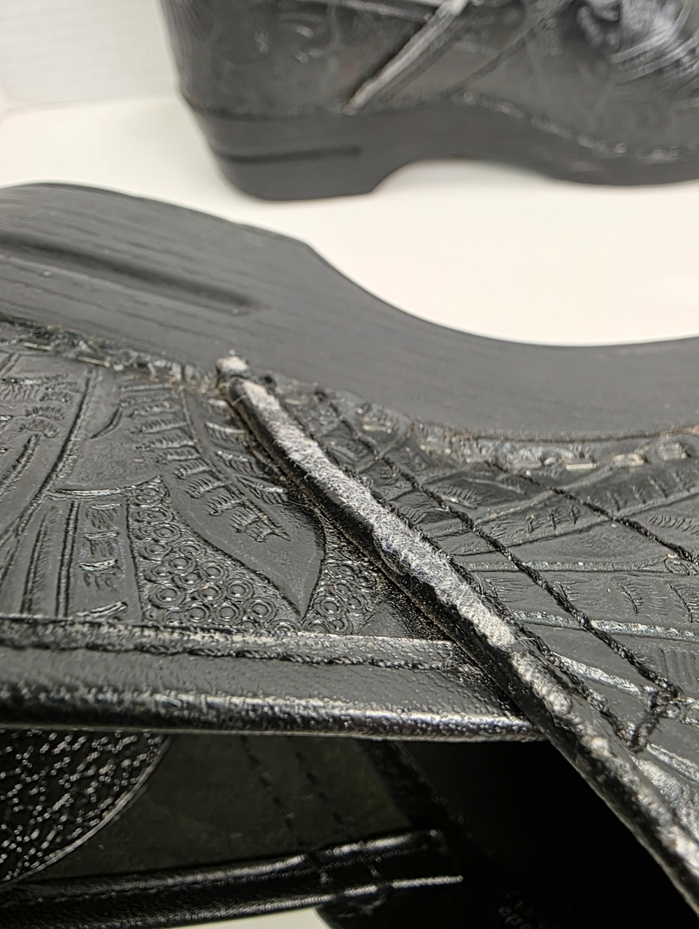 Dansko Black Embossed Leather Clogs - Picture 6 of 14